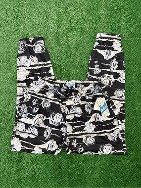 Teddy Fresh Black Rose-Print Joggers